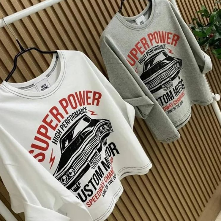 ♡車車摺袖美式T♡ 正韓